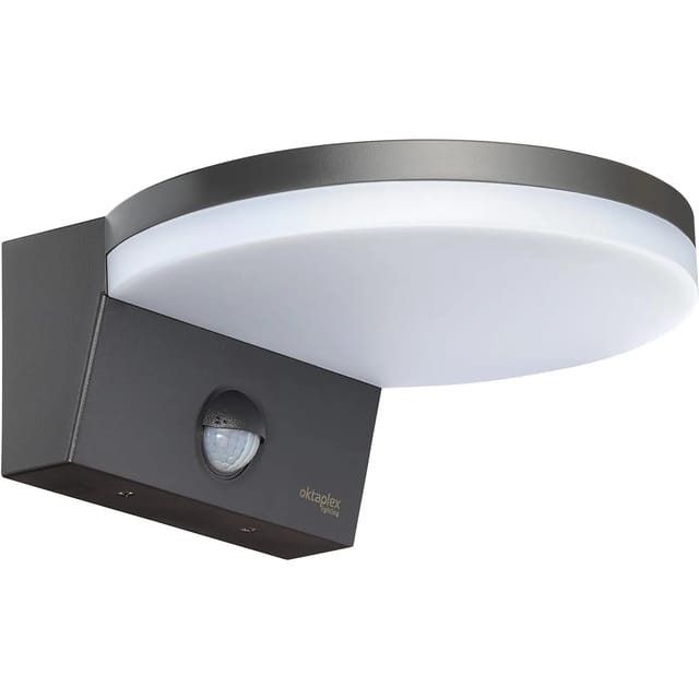 Oktaplex Außenleuchte mit Bewegungsmelder Ros IP65 Warmweiß 1300lm 14,6W Anthrazit