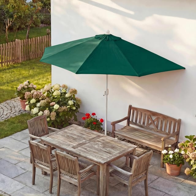MCW Sonnenschirm Lorca Halbrund 2,7m UV 50+ 270cm Grün ohne Ständer