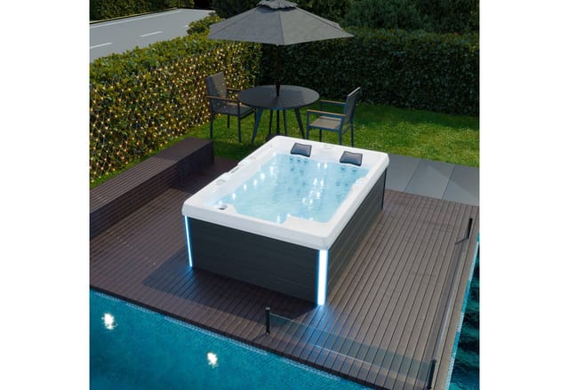 Tronitechnik Outdoor Whirlpool Spa Elba Aussen Badewanne Weiss 210Cm X 150Cm Mit Heizung Hydromassage Bluetooth