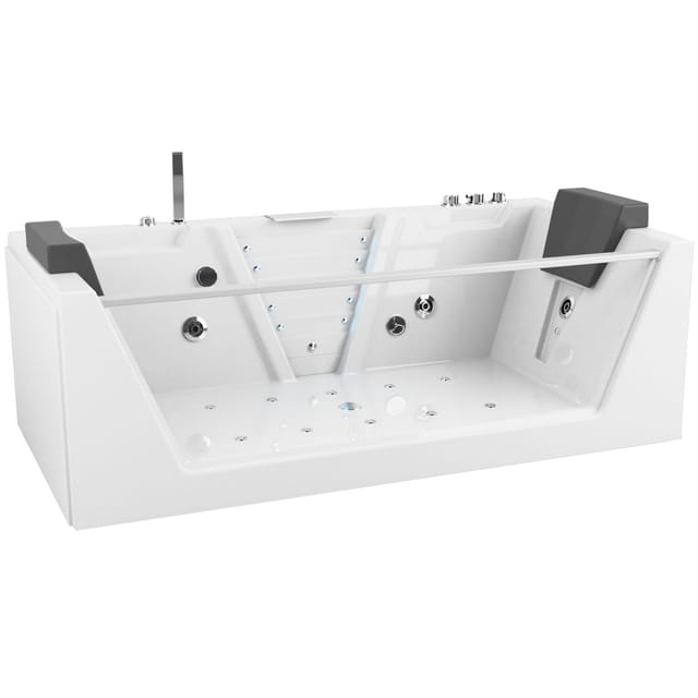 Tronitechnik Whirlpool Badewanne Mykonos 180Cm X 88Cm Heizung Wasserfall Hydromassage Farblichtherapiesanitaeracryl