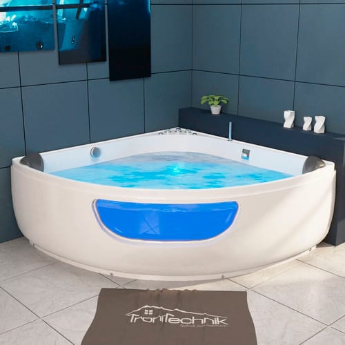 Tronitechnik Whirlpool Badewanne Eckwhirlpool Paros 150Cm X 150Cm Acrylwanne 2 Pers 12 Düsen Sanitaeracryl