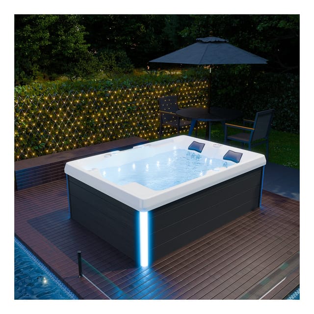 Tronitechnik Outdoor Whirlpool Spa Elba Aussen Weiss 210Cm X 150Cm Mit Heizung Hydromassage Bluetooth Inkl Treppe