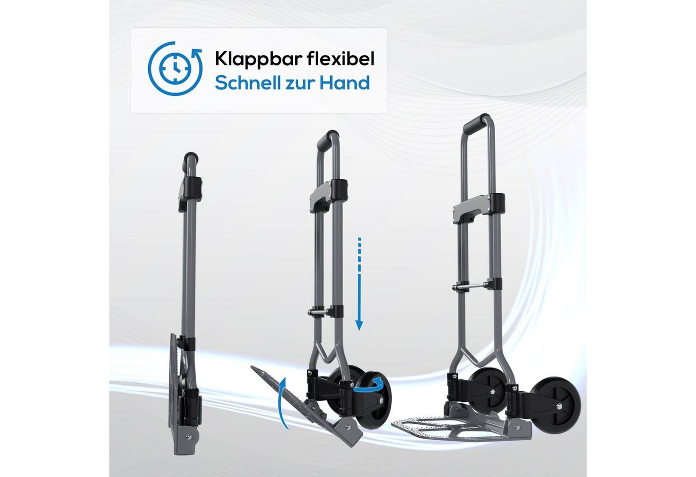 Tronitechnik Sackkarre Sk-02 Handkarre Klappbar Transportkarre Bis 60Kg Klappwagen Aus Metall - Transportwagen Bild 2