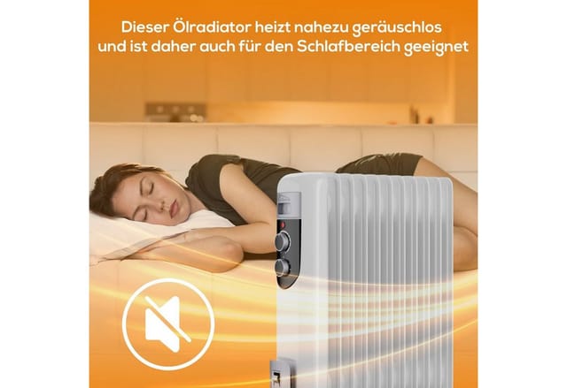 TroniTechnik Ölradiator Elektroheizung TT-OR 111 mit 11 Rippen und 2500 Watt 3 Stufen