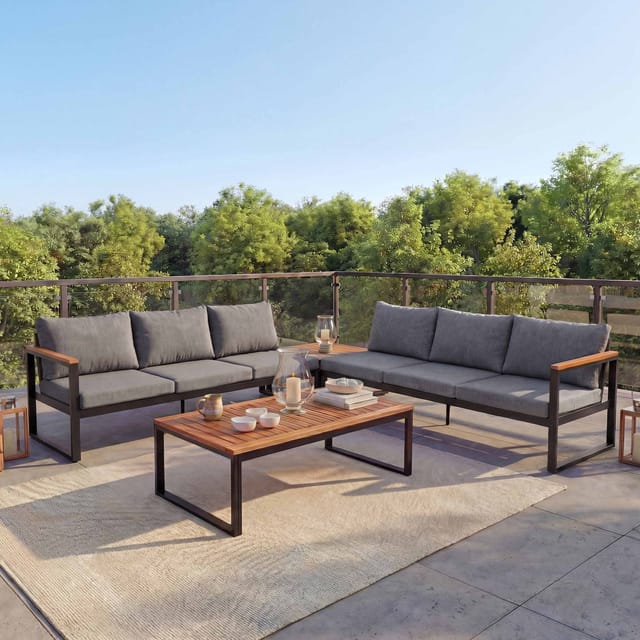 MCW Garten-Garnitur L26 4er-Set Dunkelgrau