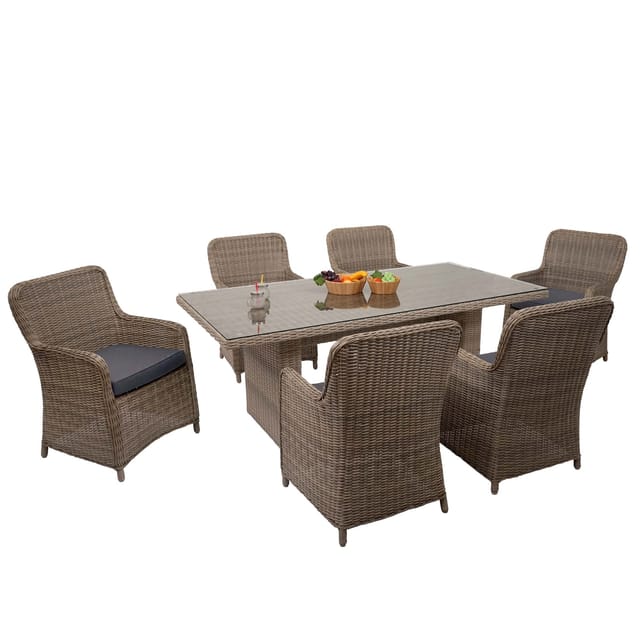 MCW Poly-Rattan Garnitur E98 7-teilig