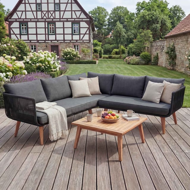 MCW Garten-Garnitur L30 2er-Set Polster Dunkelgrau