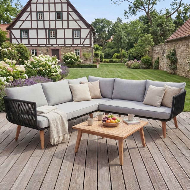 MCW Garten-Garnitur L30 2er-Set Polster Hellgrau
