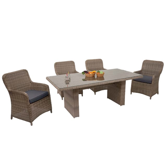 MCW Poly-Rattan Garnitur E98 5-teilig