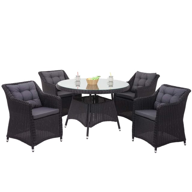 MCW Poly-Rattan Garnitur F51 5-teilig
