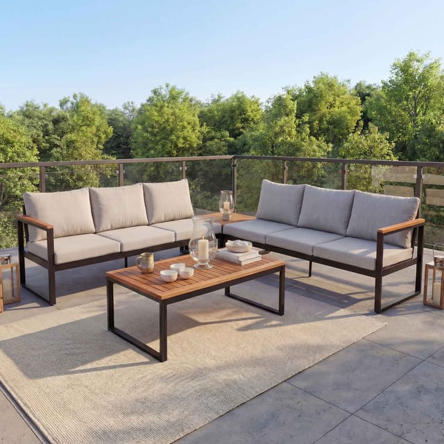 MCW Garten-Garnitur L26 4er-Set Hellgrau