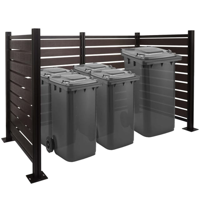 MCW Alu Mülltonnen-Zaun K57 Anthrazit 130x206x110cm