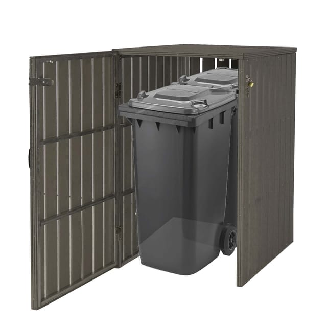 MCW 1-/2er WPC-Mülltonnenverkleidung J28 Grau 115x77x97cm