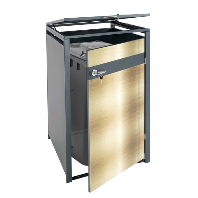 MCW 1er Mülltonnenverkleidung J82 Gold 117x68x80cm