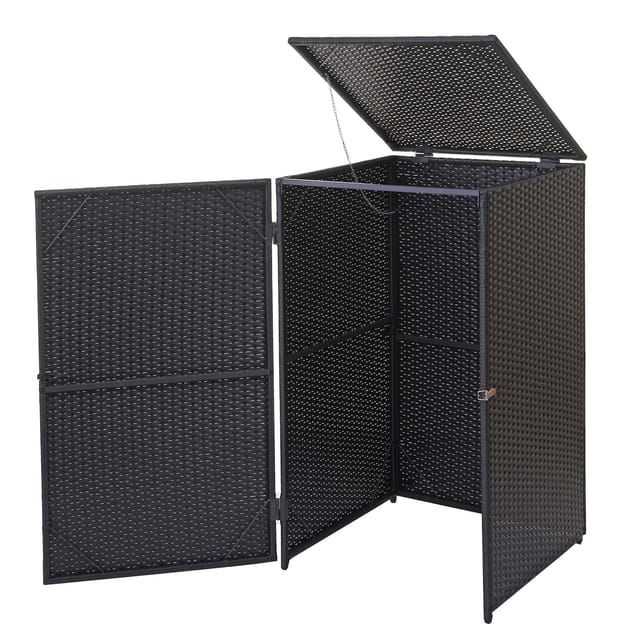 MCW Mülltonnenverkleidung E25 120l Schwarz 110x65x66cm