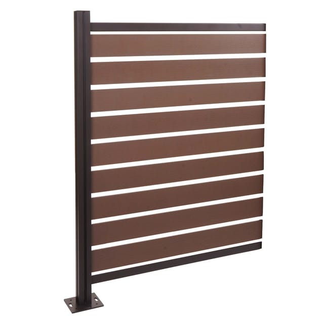 MCW Alu Mülltonnen-Zaun K57 Braun 130x100x6cm
