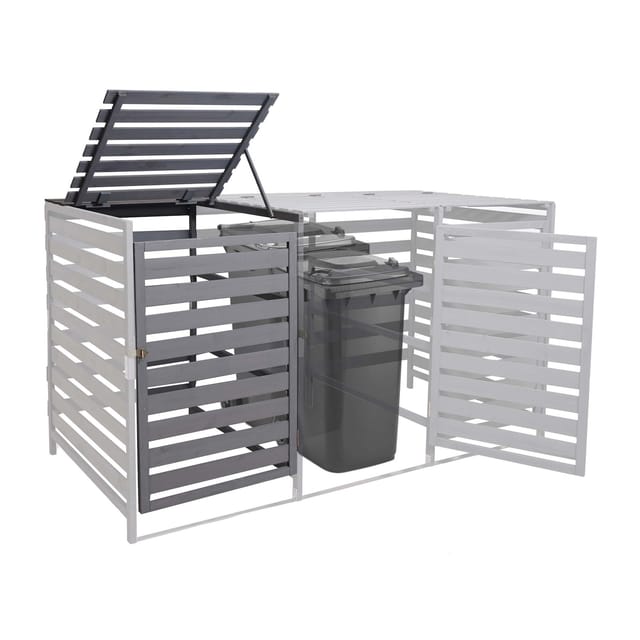 MCW Mülltonnenbox Erweiterung H62 Hellgrau 114x67x97cm