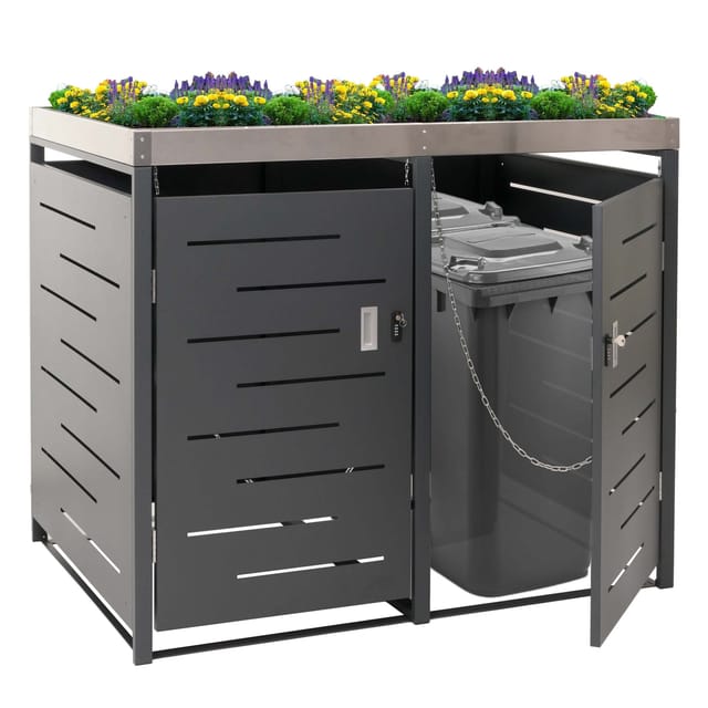 MCW 2er-/4er-Mülltonnenverkleidung H40 125x140x102cm Anthrazit