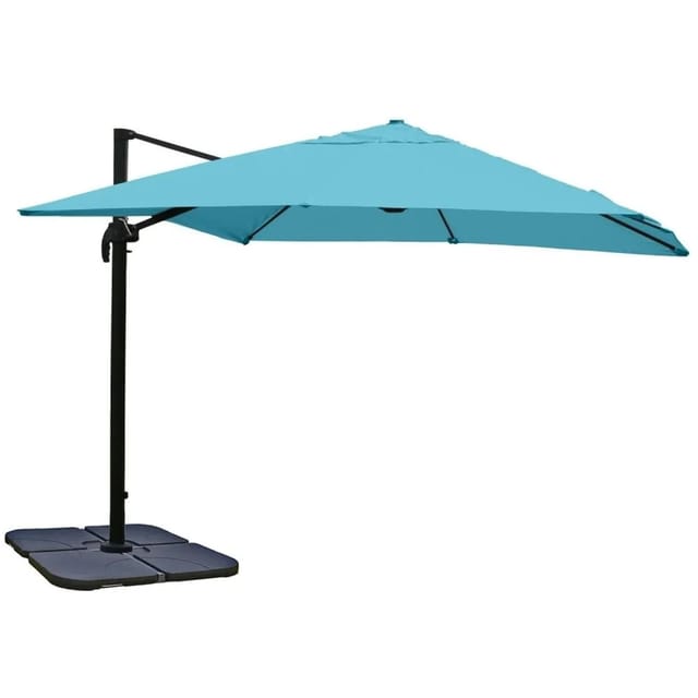 MCW Ampelschirm A96 3x4m Alu/Stahl Türkis mit Ständer