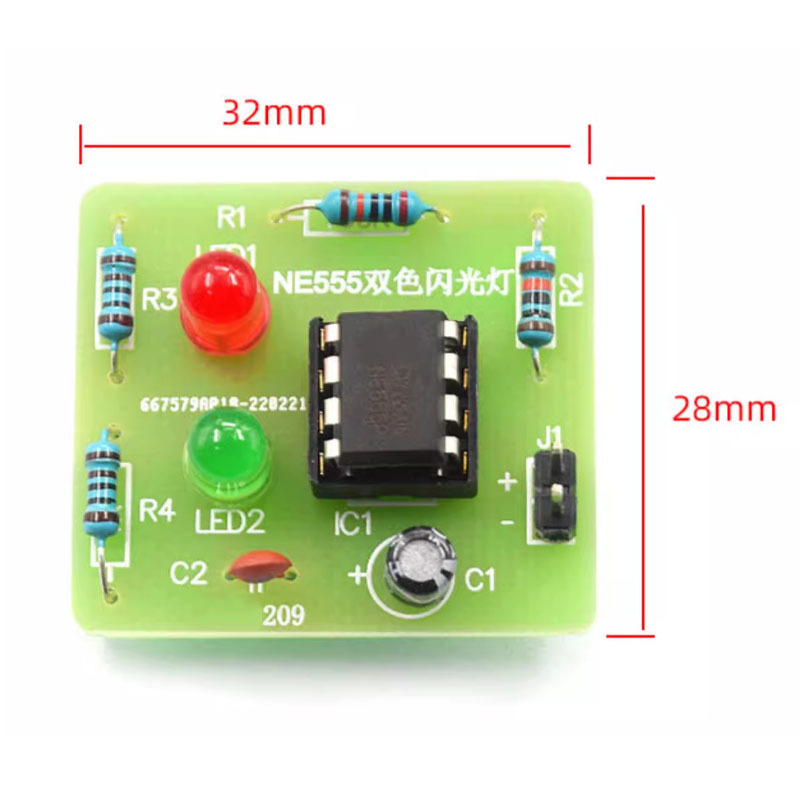 Ne555 Zweifarbiges Taschenlampen-set – Elektronik-training, Löten, Basteln, Maker-projekt