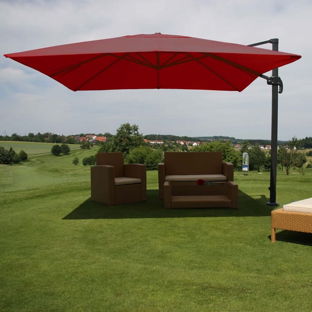 MCW Ampelschirm A96 3x3m Alu/Stahl Bordeaux ohne Ständer