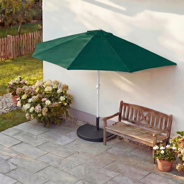 MCW Sonnenschirm Lorca Halbrund 2,7m UV 50+ 270cm Grün mit Ständer