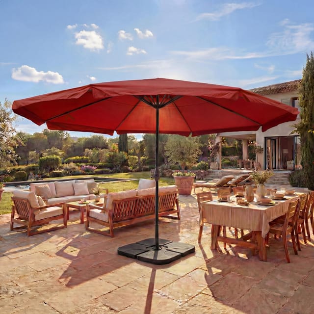 MCW Sonnenschirm Carpi Pro Ø5m Bordeaux mit Ständer