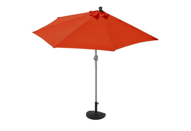 MCW Sonnenschirm Lorca Halbrund 3m UV 50+ 300cm Terracotta mit Ständer