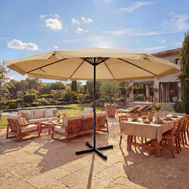 MCW Sonnenschirm Carpi Pro Ø5m Creme ohne Ständer