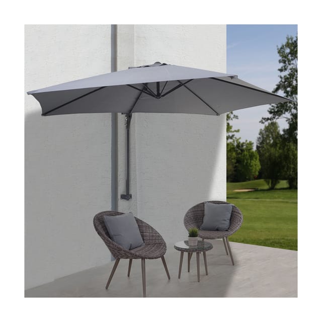 MCW Wandschirm Acerra 3m Neigbar Grau