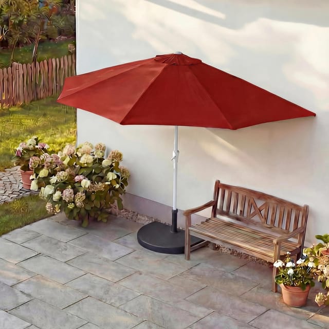 MCW Sonnenschirm Lorca Halbrund 2,7m UV 50+ 270cm Bordeaux mit Ständer
