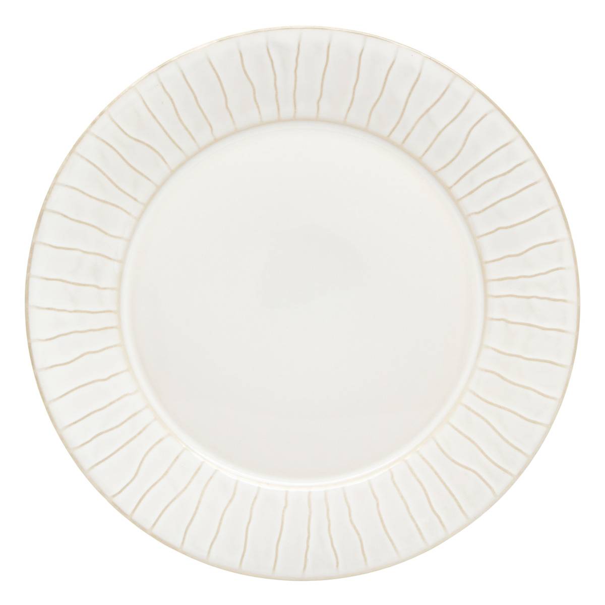 6er-set Flache Teller Mit Gestreiftem Rand, Camille D., 27 Cm, Weiß - Atmosphera Créateur D'Intérieur