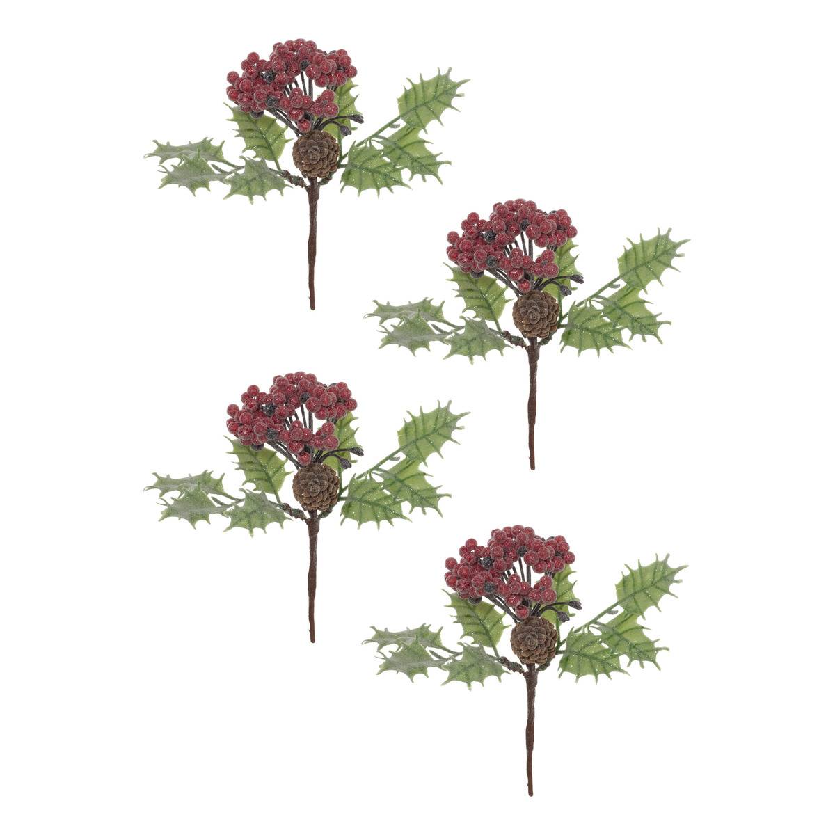 Sdn Branch X4 Stechpalmenbeeren 16cm - Atmosphera Créateur D'Intérieur