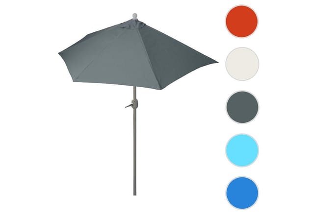 MCW Sonnenschirm Lorca Halbrund 3m UV 50+ 300cm Anthrazit ohne Ständer