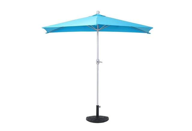 MCW Sonnenschirm Lorca Halbrund 3m UV 50+ 300cm Türkis mit Ständer