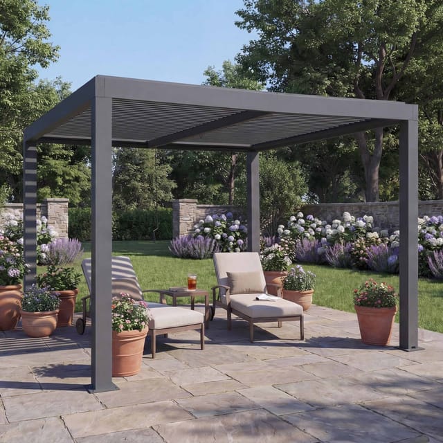 MCW Pergola L46 Anthrazit 11cm-Alu-Gestell 3x3m