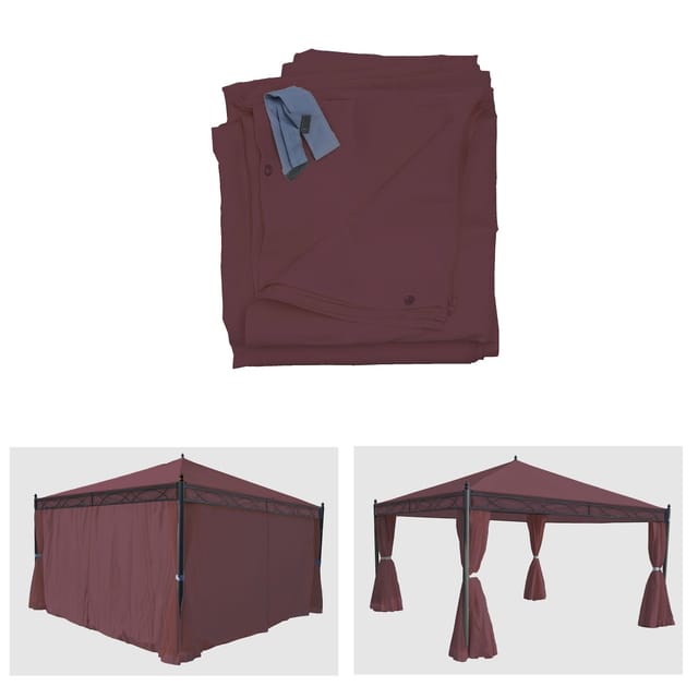 MCW Seitenwand Für Pergola Calpe 4er-Set 4x4m Rot-Braun