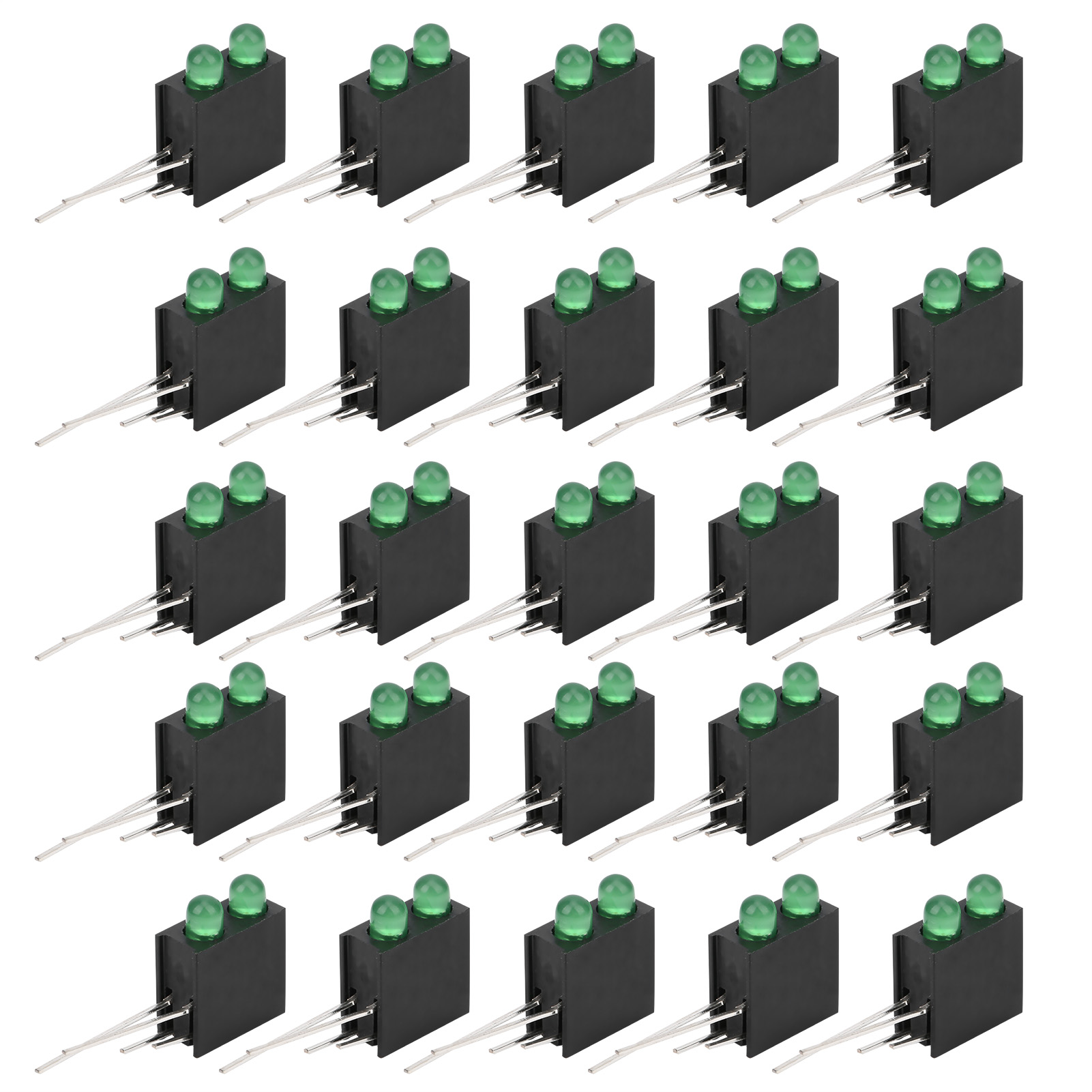 100 Stück 3-mm-doppelloch-led-industrie-anzeigeleuchte Mit Grünem Sockel