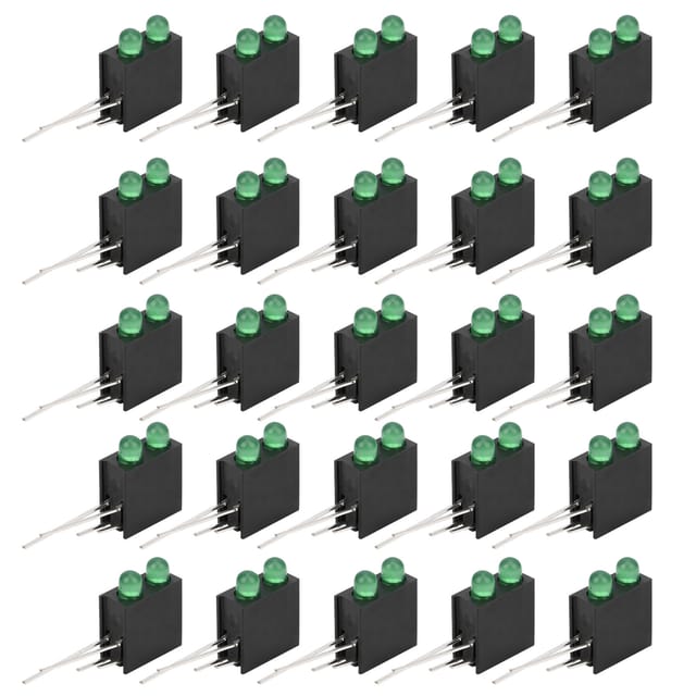 100 Stück 3-mm-doppelloch-led-industrie-anzeigeleuchte Mit Grünem Sockel