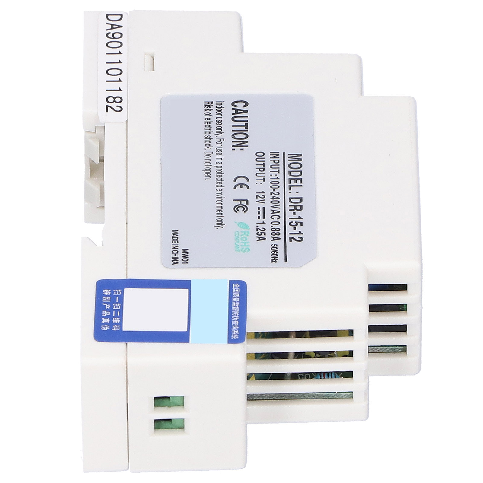 Dr-15-12 Din-schienen-netzteil 12v 15w Geregelt Einstellbar Led Niederspannungsgeräte