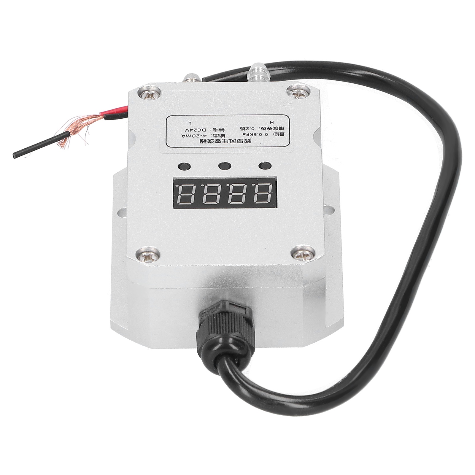 Differenzdrucksensor 0–0,5 Kpa, Digitalanzeige, Winderkennung, Silberfarben, 4–20 Ma Ausgang, 24 V Dc Stromversorgung