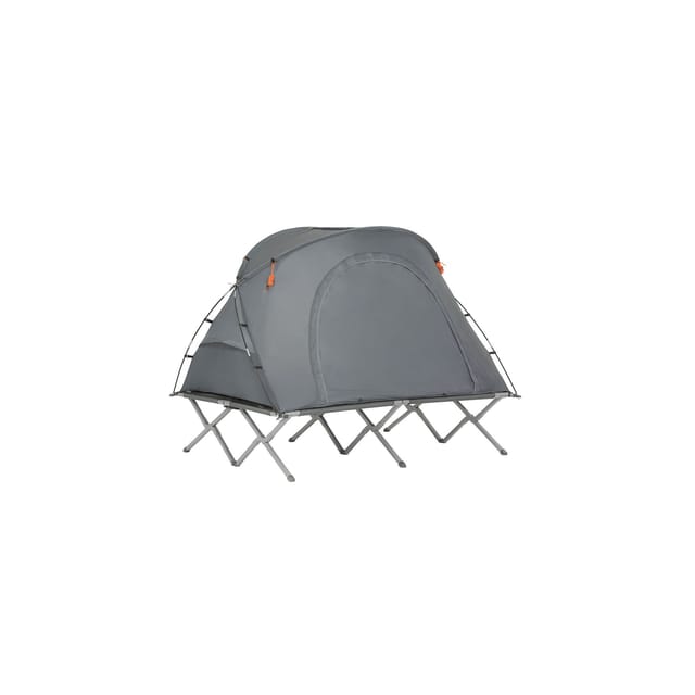 SoBuy 4in1-Zelt mit Campingliege für 2 Personen Metall Oxford-Nylon Grau OGS60-L-HG