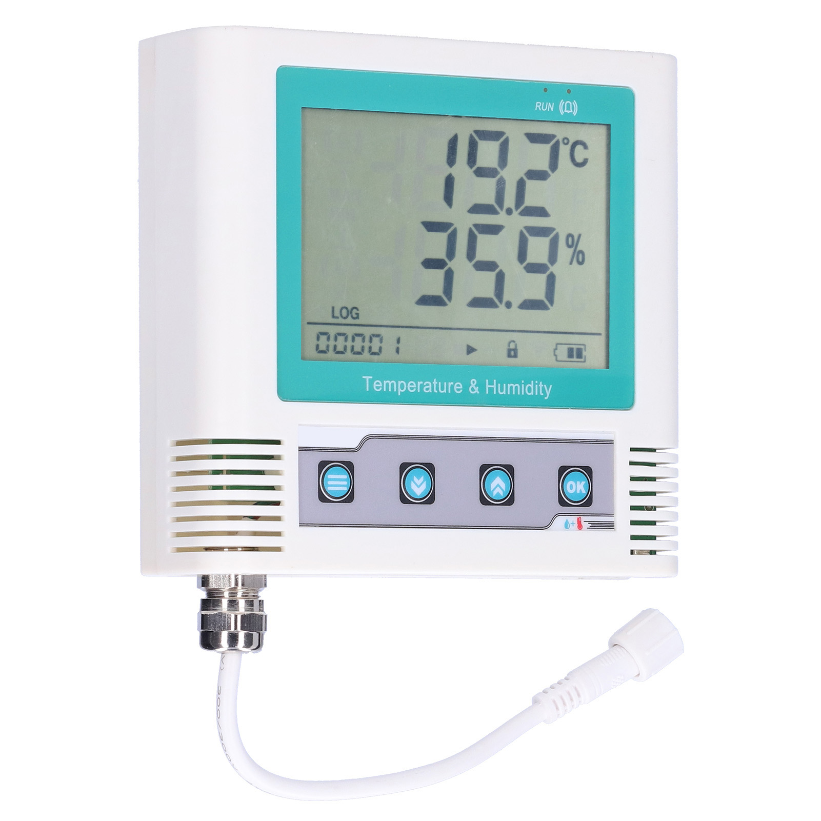 Digitaler Temperaturrekorder Mit Integriertem Hochpräzisen Sensor, Usb-anschluss, Lcd-display, Hygrometer Und 2,08 Mb Datenspeicher
