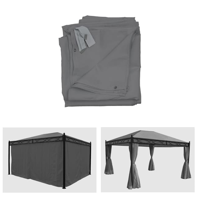 MCW Seitenwand Pergola Calpe 4x3m 4er-Set Grau