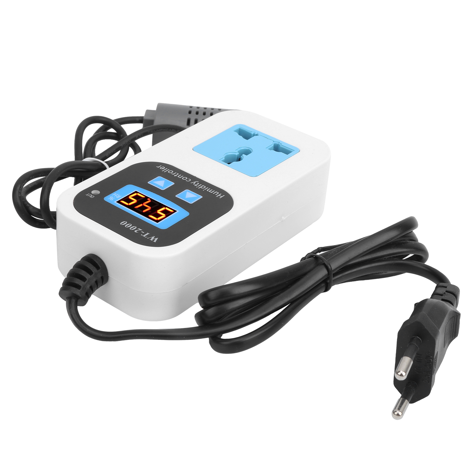 Wt2000 Digitaler Feuchtigkeitsregler, Eu-steckerschalter 110-220v, Automatischer Luftentfeuchter/luftbefeuchter, 0-99%rh-sonde, Hygrostatregler Für Keller, Gewächshaus, Haus.
