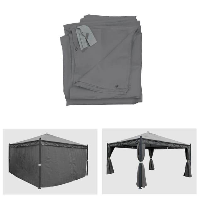 MCW Seitenwand Für Pergola Calpe 4er-Set 4x4m Grau
