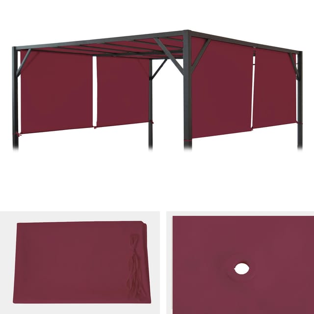 MCW Ersatzbezug Dach Für Pergola Beja 4x4m Bordeaux-Rot