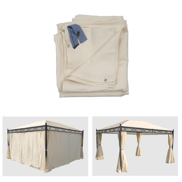 MCW Seitenwand Pergola Calpe 4x3m 4er-Set Creme