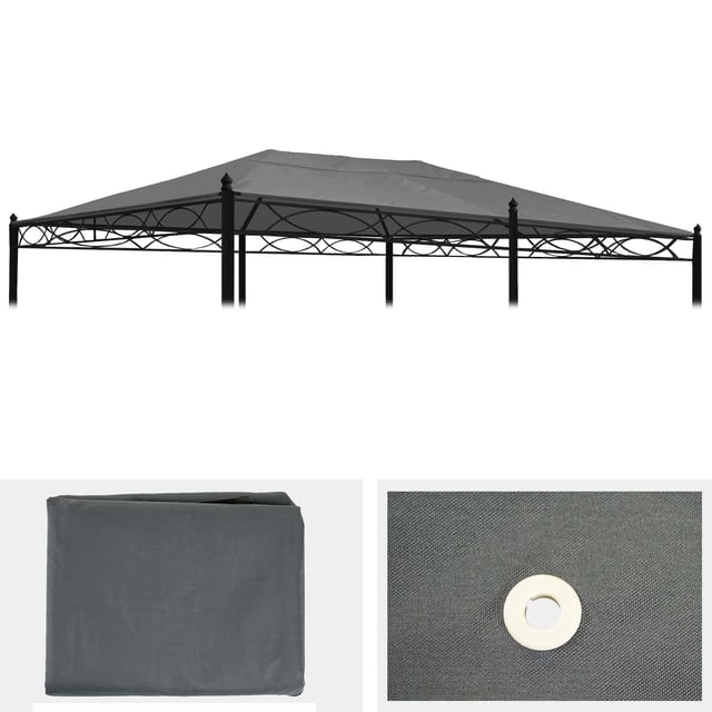 MCW Ersatzbezug Dach Pergola Calpe 5x3m Grau
