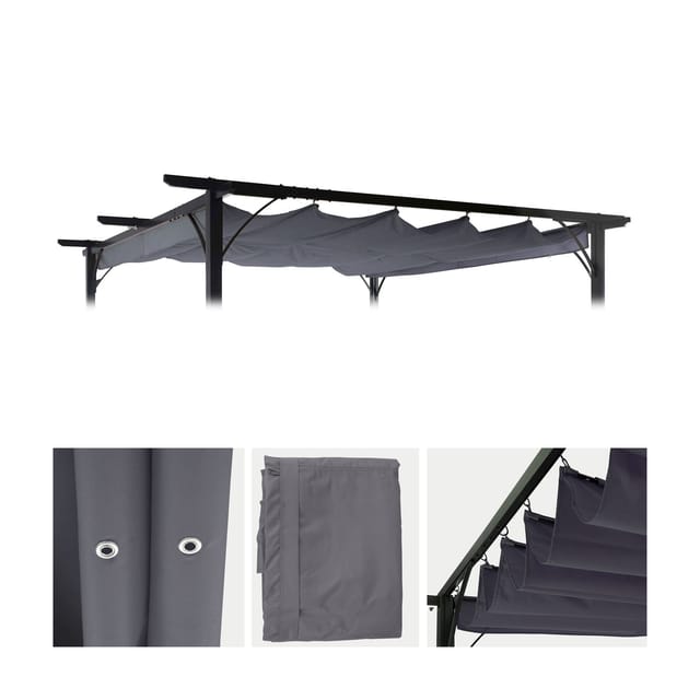 MCW Ersatzbezug Dach Pergola C42 3,5x3,5 Grau